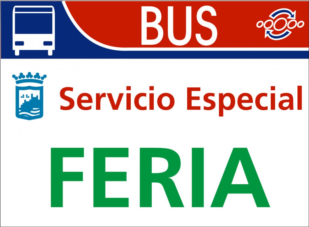 Cartel servicio especial feria autobus
